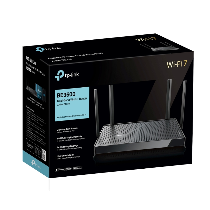 TP-Link - Dobbeltbånds Wi-Fi 7-router Archer BE230