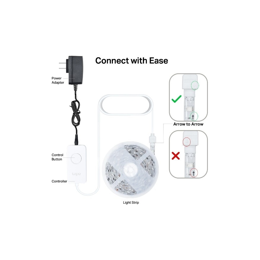 TP-Link - Dæmpbar LED RGBW-bånd 5 m LED/13W/230V Wi-Fi