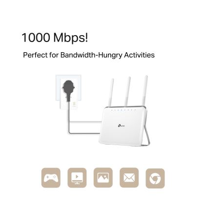 TP-Link - Gigabit Powerline-sæt med gennemgangsudtag og Wi-Fi