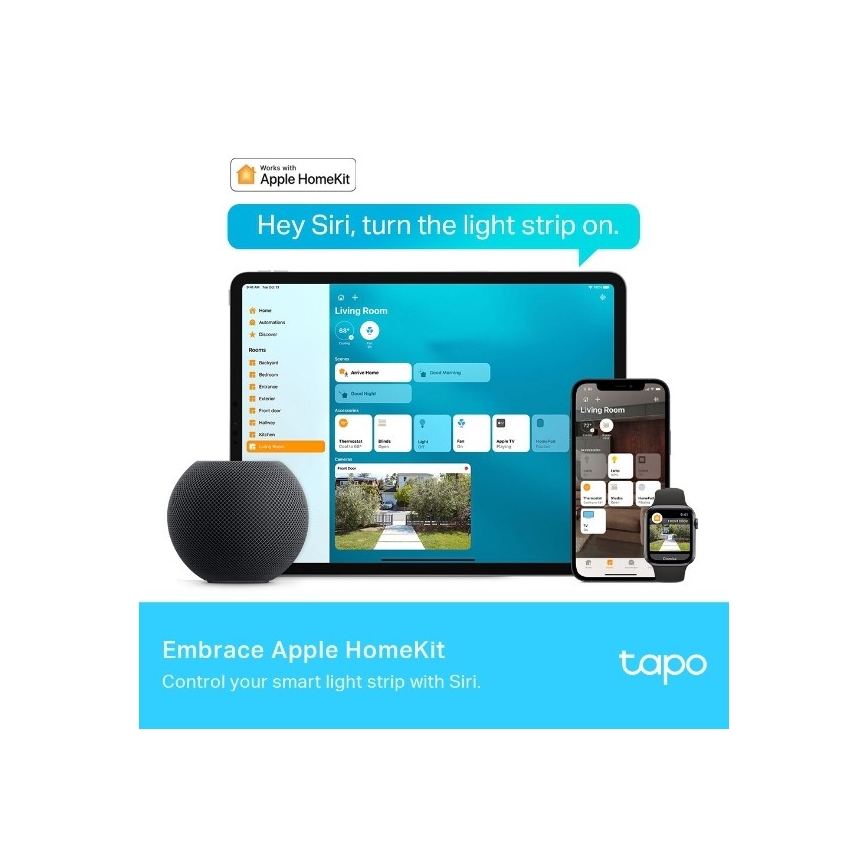 TP-Link - RGBW, dæmpbar LED-strimmel 5 m / 24 W / 230 V / Wi-Fi