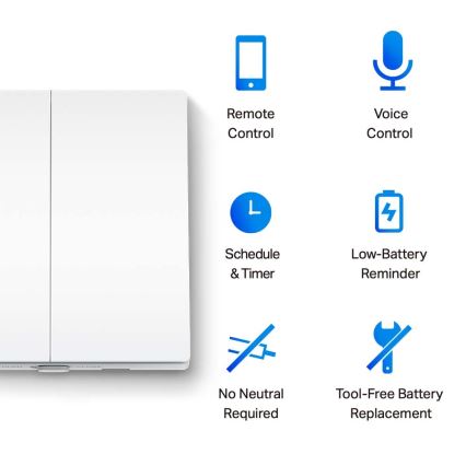 TP-Link - Smart 2-knaps lysafbryder 2xAAA Wi-Fi