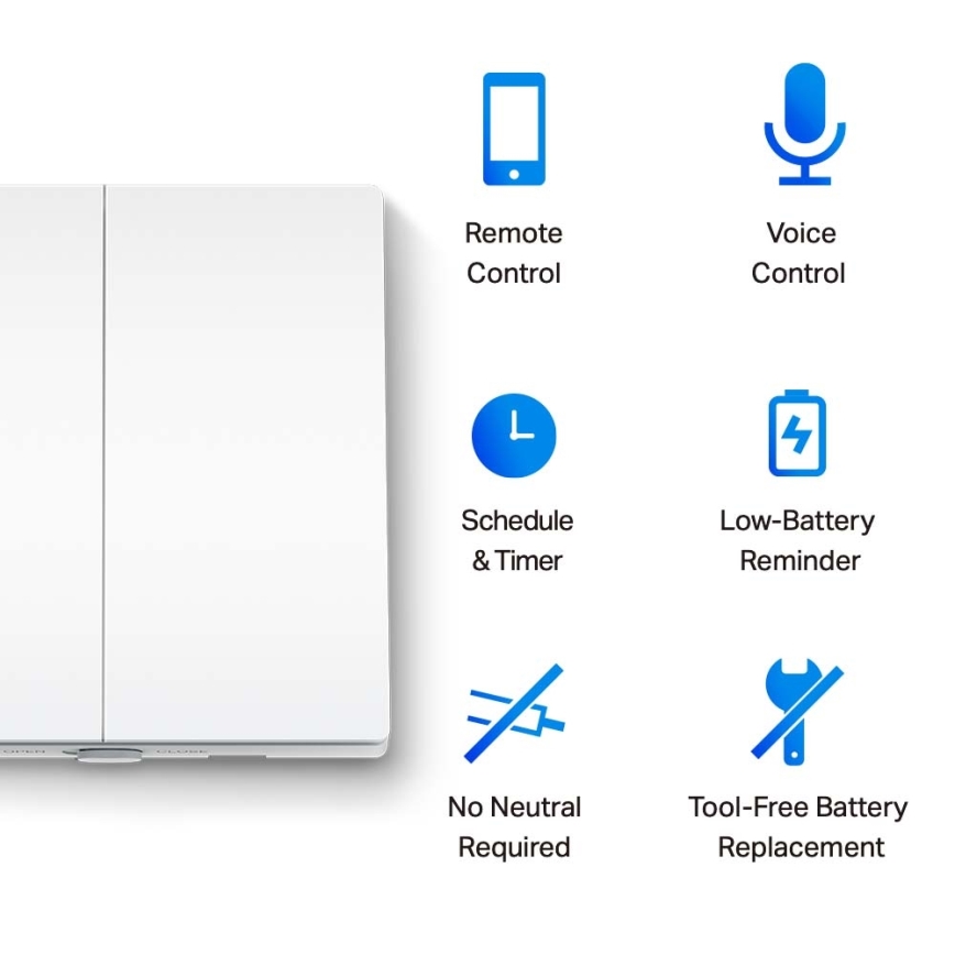 TP-Link - Smart 2-knaps lysafbryder 2xAAA Wi-Fi