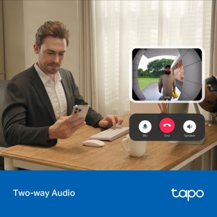 TP-Link - Smart mini video-dørklokke Wi-Fi