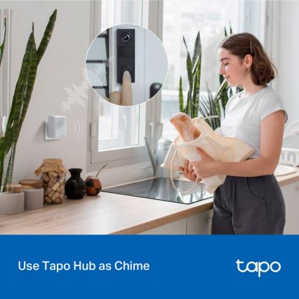 TP-Link - Smart mini video-dørklokke Wi-Fi