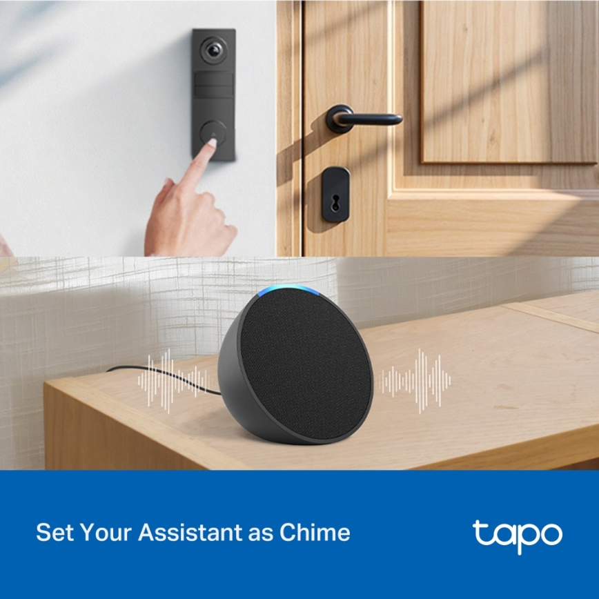 TP-Link - Smart mini video-dørklokke Wi-Fi