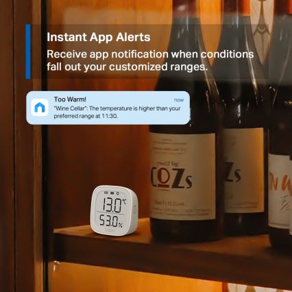 TP-Link - Smart monitor til måling af temperatur og luftfugtighed 2xAAA