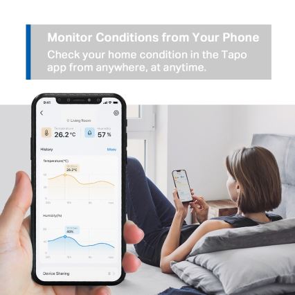 TP-Link - Smart monitor til måling af temperatur og luftfugtighed 2xAAA Wi-Fi