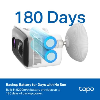 TP-Link - Smart solcellekamera 5200 mAh 5V IP65 Wi-Fi