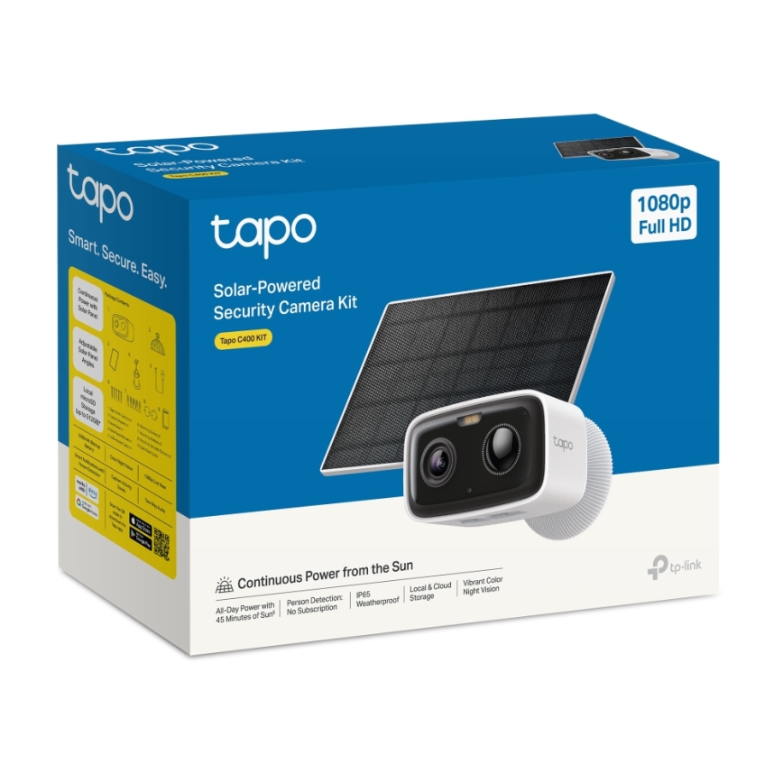 TP-Link - Smart solcellekamera 5200 mAh 5V IP65 Wi-Fi