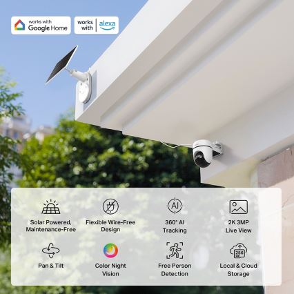 TP-Link - Smart solcellekamera 5V IP65 Wi-Fi