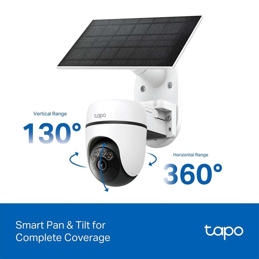 TP-Link - Smart solcellekamera 5V IP65 Wi-Fi
