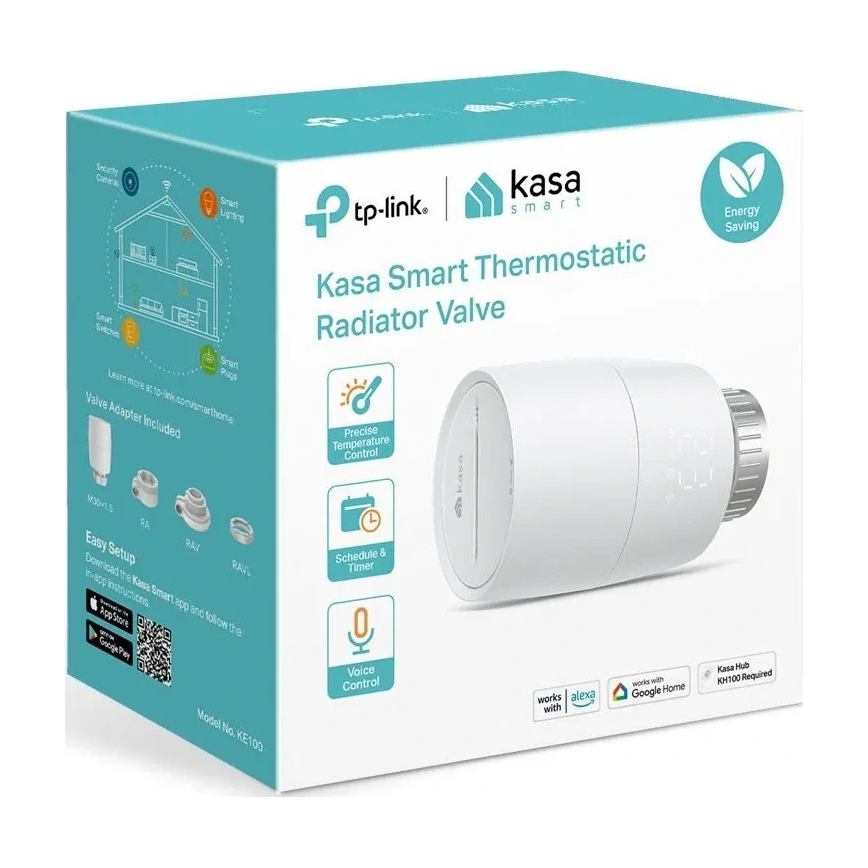 TP-Link - Smart termostathoved med LCD-display, 2xAA, Tuya