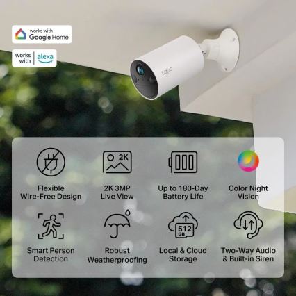 TP-Link - Smart udendørs kamera med sensor IP65 Wi-Fi