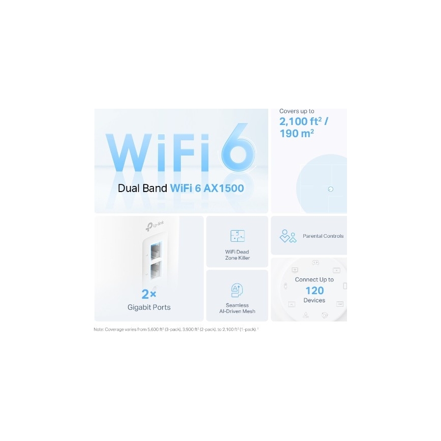 TP-Link - Sæt med 2 Deco X10 Wi-Fi 6 mesh-systemer til hele hjemmet