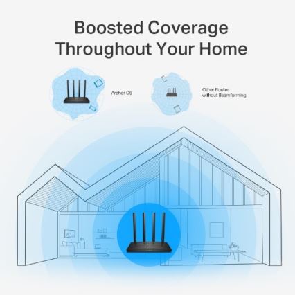 TP-Link - Trådløs gigabit MU-MIMO-router Archer C6 V3.2 Wi-Fi