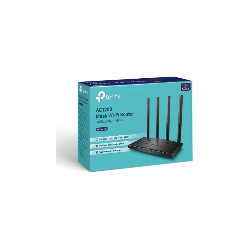 TP-Link - Trådløs gigabit MU-MIMO-router Archer C6 V3.2 Wi-Fi