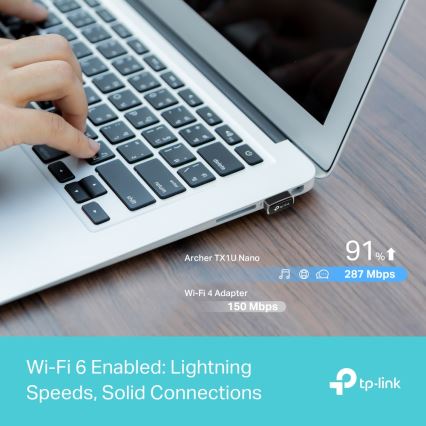 TP-Link - Trådløs Wi-Fi 6 USB-nanoadapter Archer TX1U Nano