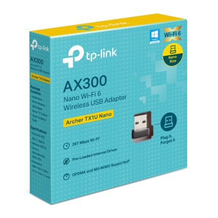 TP-Link - Trådløs Wi-Fi 6 USB-nanoadapter Archer TX1U Nano