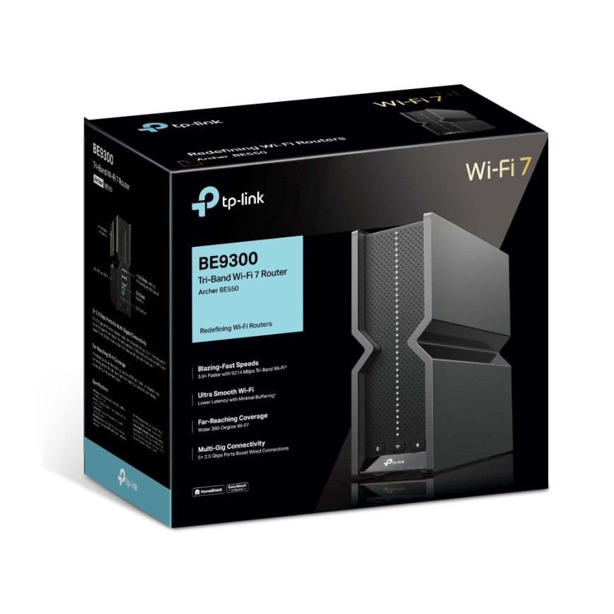 TP-Link - Trebånds Wi-Fi 7-router Archer BE550