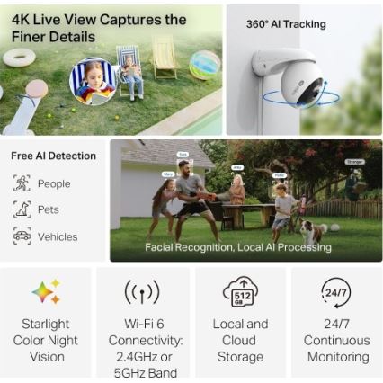 TP-Link - Udendørs kamera med sensor IP66 Wi-Fi