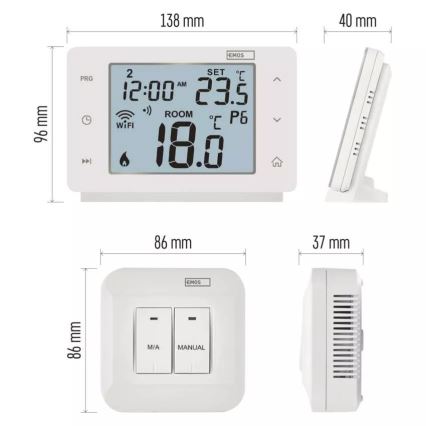 Trådløs digital termostat GoSmart 230V/16A Wi-Fi Tuya