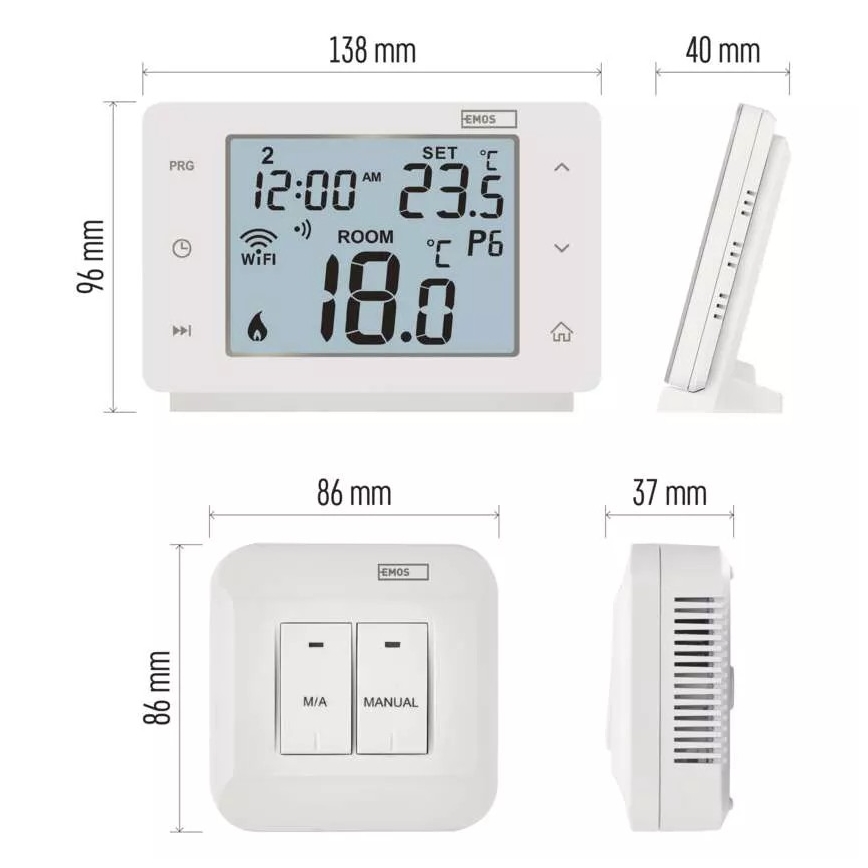 Trådløs digital termostat GoSmart 230V/16A Wi-Fi Tuya