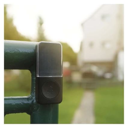 Trådløs dørklokke til 230V-stik + 1xCR2032 sort