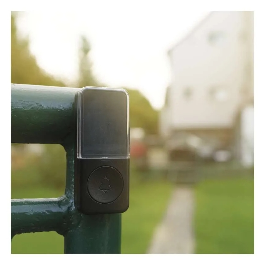 Trådløs dørklokke til 230V-stik + 1xCR2032 sort