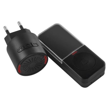 Trådløs dørklokke til 230V-stik + 1xCR2032 sort