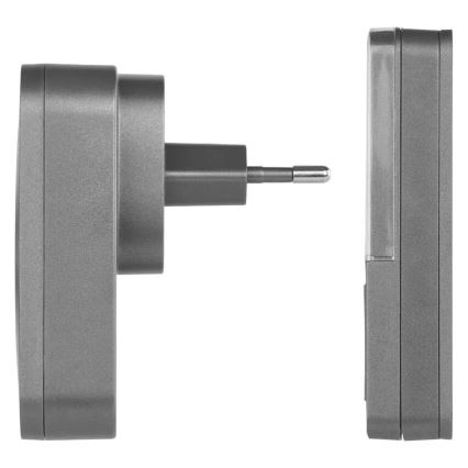 Trådløs dørklokke til stikkontakt GoSmart 230V + 1xCR2032 grå Wi-Fi