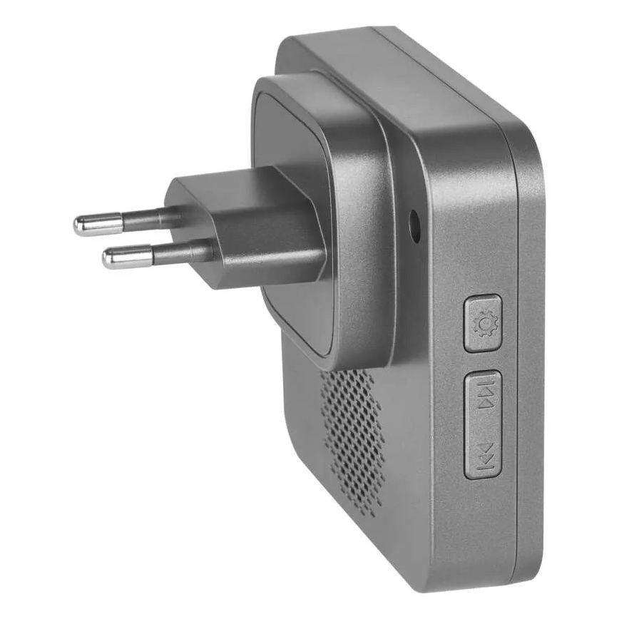 Trådløs dørklokke til stikkontakt GoSmart 230V + 1xCR2032 grå Wi-Fi