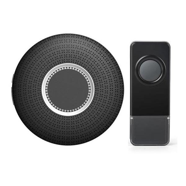 Trådløs plugin-dørklokke 230V/1xA23 IP55 sort