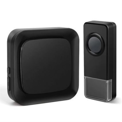 Trådløs plugin-dørklokke 230V/1xA23 IP55 sort