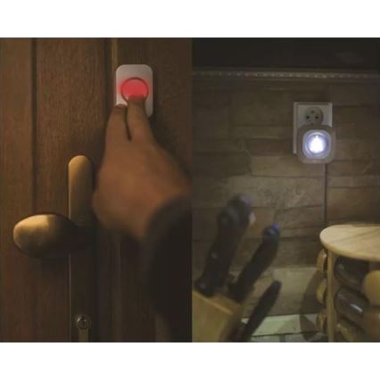 Trådløs plugin-dørklokke 230V + 1xCR2032 IP44 grå