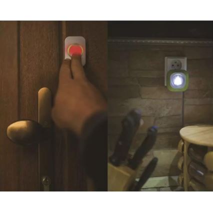 Trådløs plugin-dørklokke 230V + 1xCR2032 IP44 grøn