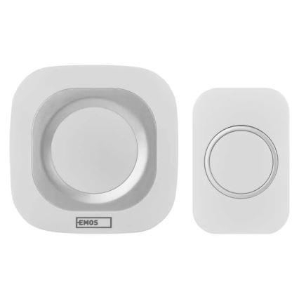 Trådløs plugin-dørklokke 230V + 1xCR2032 IP44 hvid