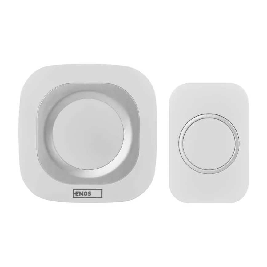 Trådløs plugin-dørklokke 230V + 1xCR2032 IP44 hvid
