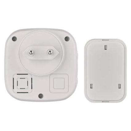 Trådløs plugin-dørklokke 230V + 1xCR2032 IP44 hvid
