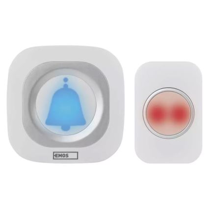 Trådløs plugin-dørklokke 230V + 1xCR2032 IP44 hvid