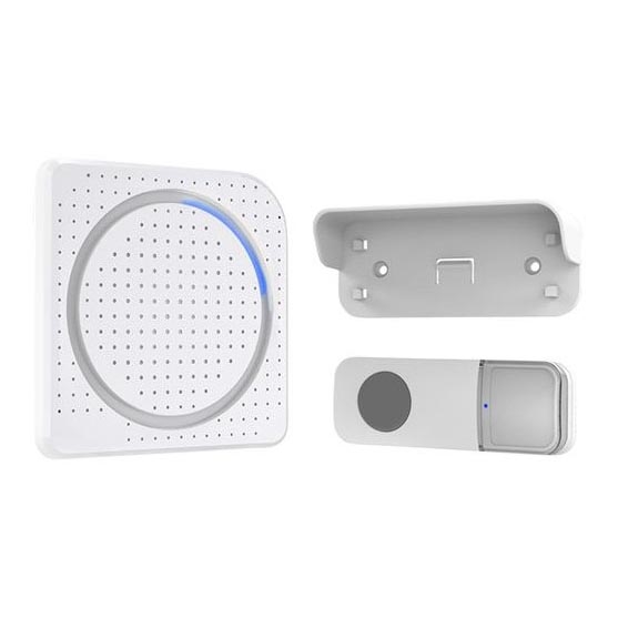 Trådløs plugin-dørklokke 230V/1xCR2032 IP56 hvid