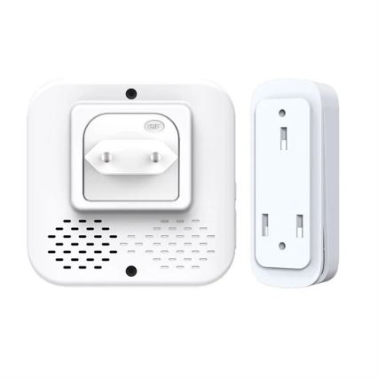 Trådløs plugin-dørklokke kinetisk 230V hvid