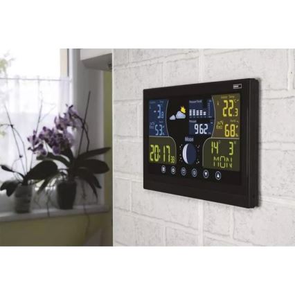 Trådløs vejrstation m. vækkeur 3xAAA/5V + 2xAAA sort