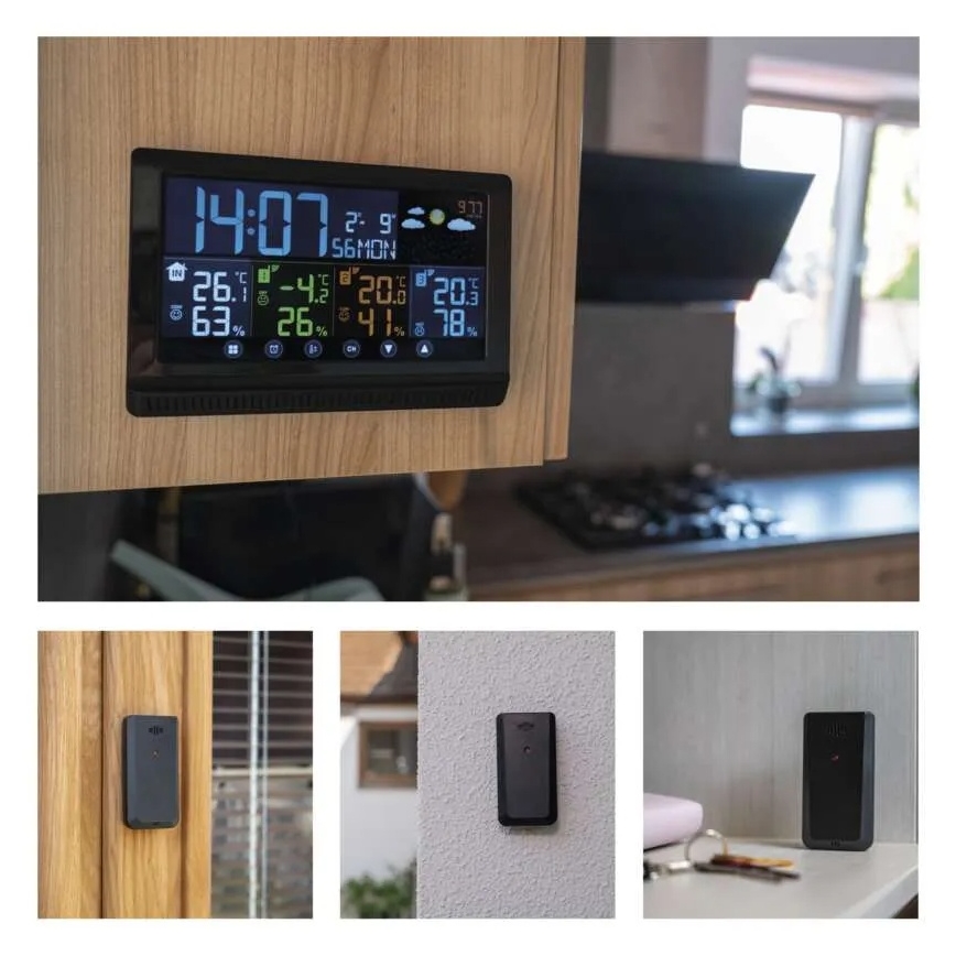 Trådløs vejrstation med tre sensorer 5V/3xAAA + 2xAAA