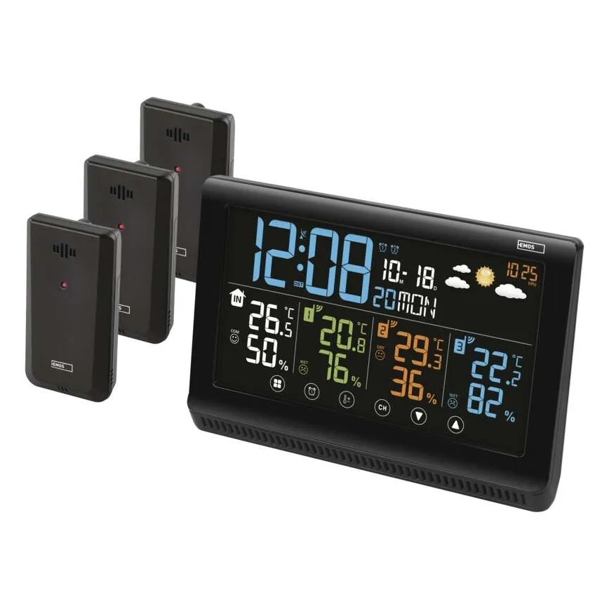 Trådløs vejrstation med tre sensorer 5V/3xAAA + 2xAAA