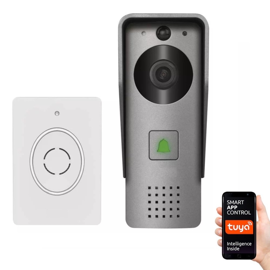 Trådløs videodørklokke med bevægelsessensor GoSmart 12V/3xAA IP44 Wi-Fi Tuya