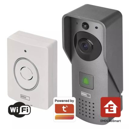 Trådløs videodørklokke med bevægelsessensor GoSmart 12V/3xAA IP44 Wi-Fi Tuya