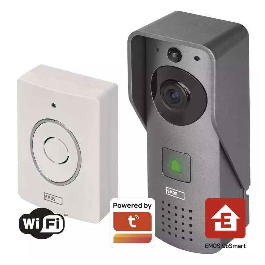 Trådløs videodørklokke med bevægelsessensor GoSmart 12V/3xAA IP44 Wi-Fi Tuya