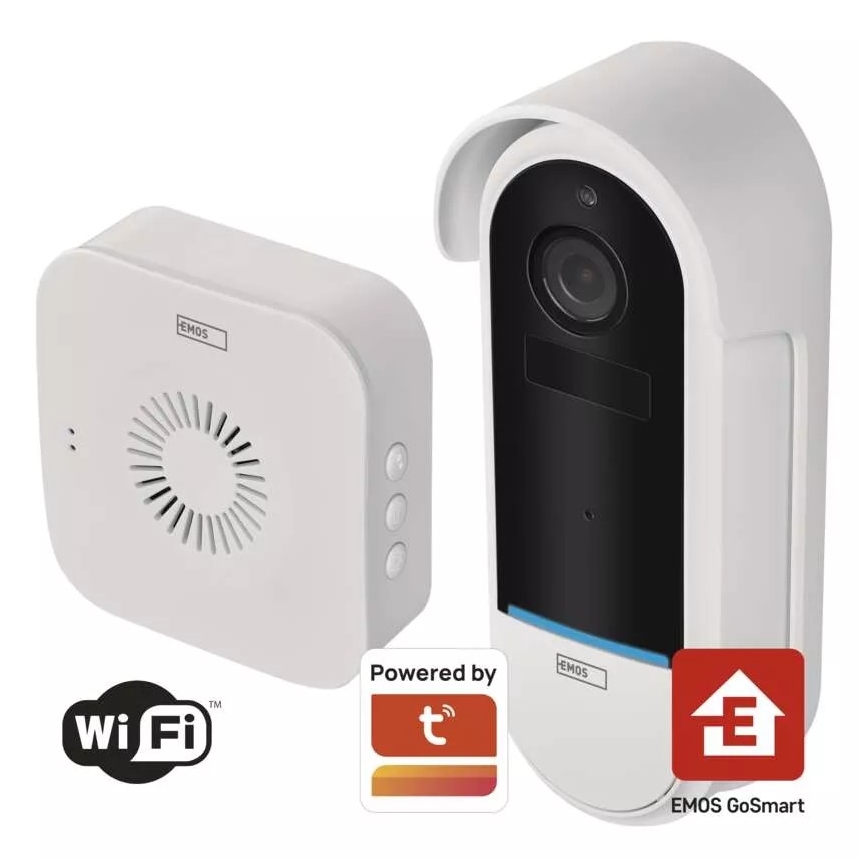 Trådløs videodørklokke med bevægelsessensor GoSmart 5V 3xAA IP65 Wi-Fi Tuya