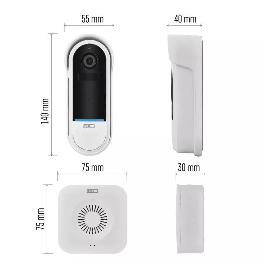 Trådløs videodørklokke med bevægelsessensor GoSmart 5V 3xAA IP65 Wi-Fi Tuya