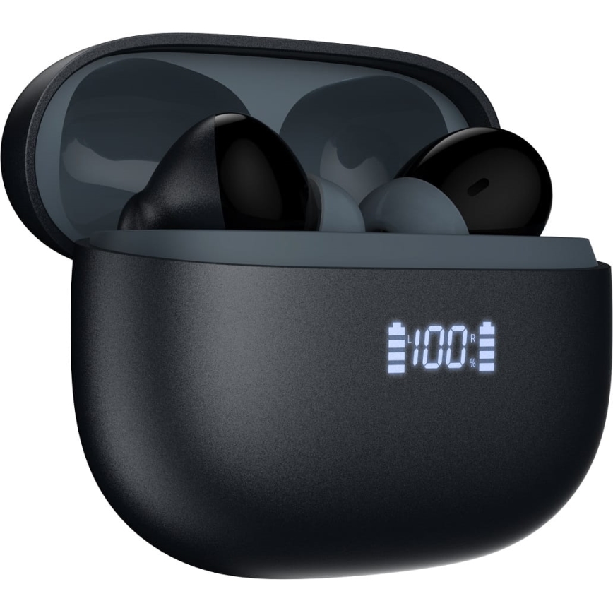 Trådløse høretelefoner med ANC+ENC 300mAh sort